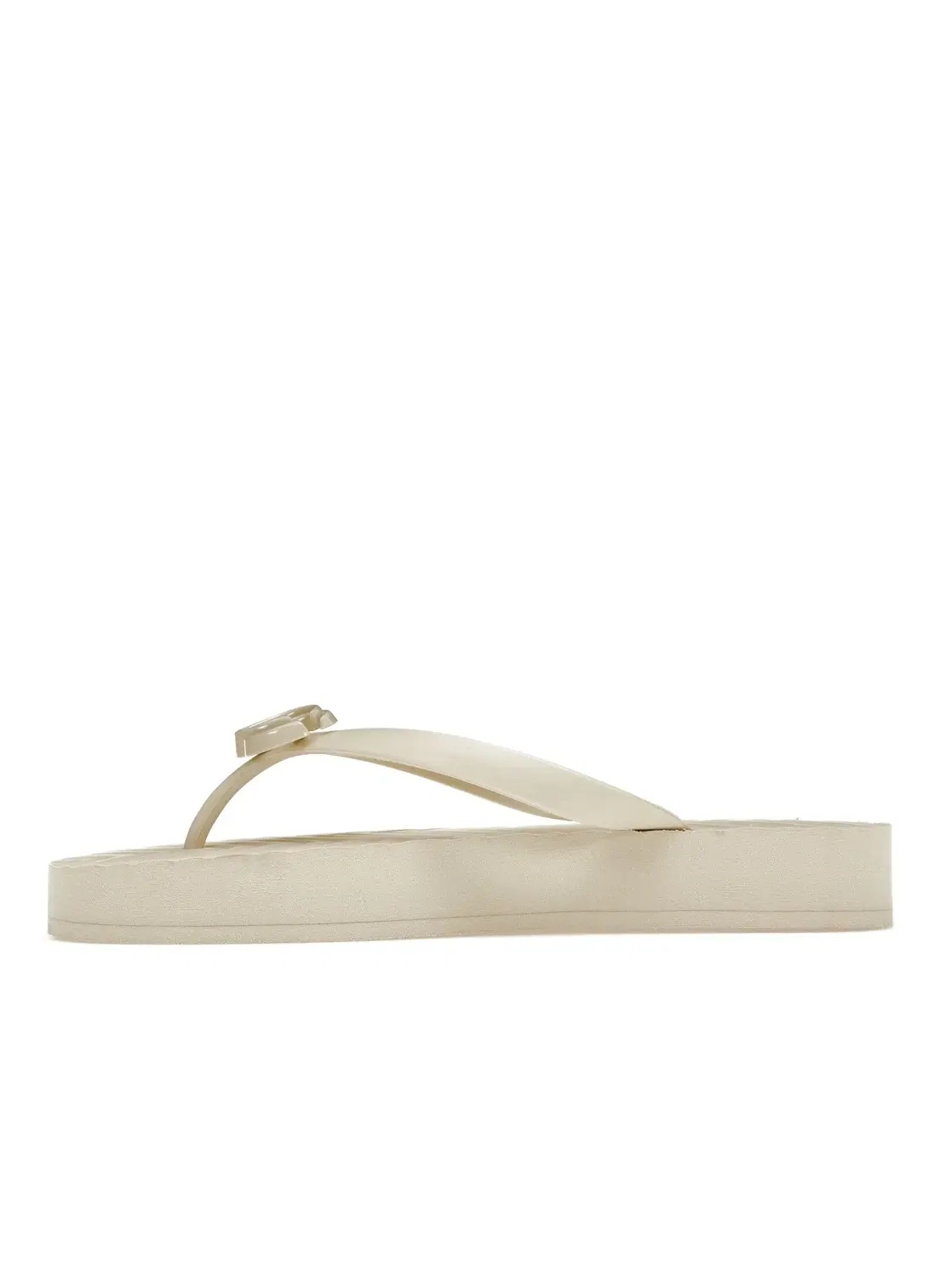 Сандалии-вьетнамки Gucci Chevron Thong Sandal, с шевронным принтом — изображение 3 из 4, белый