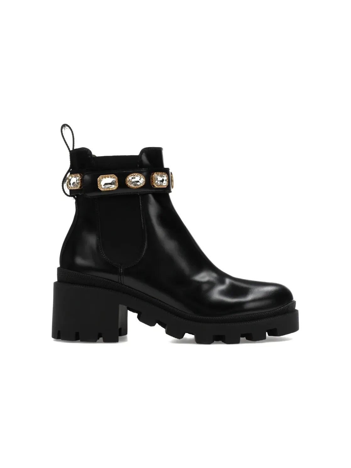 Ботинки женские Gucci Crystal Belt 60mm Ankle Boot, с кристаллами