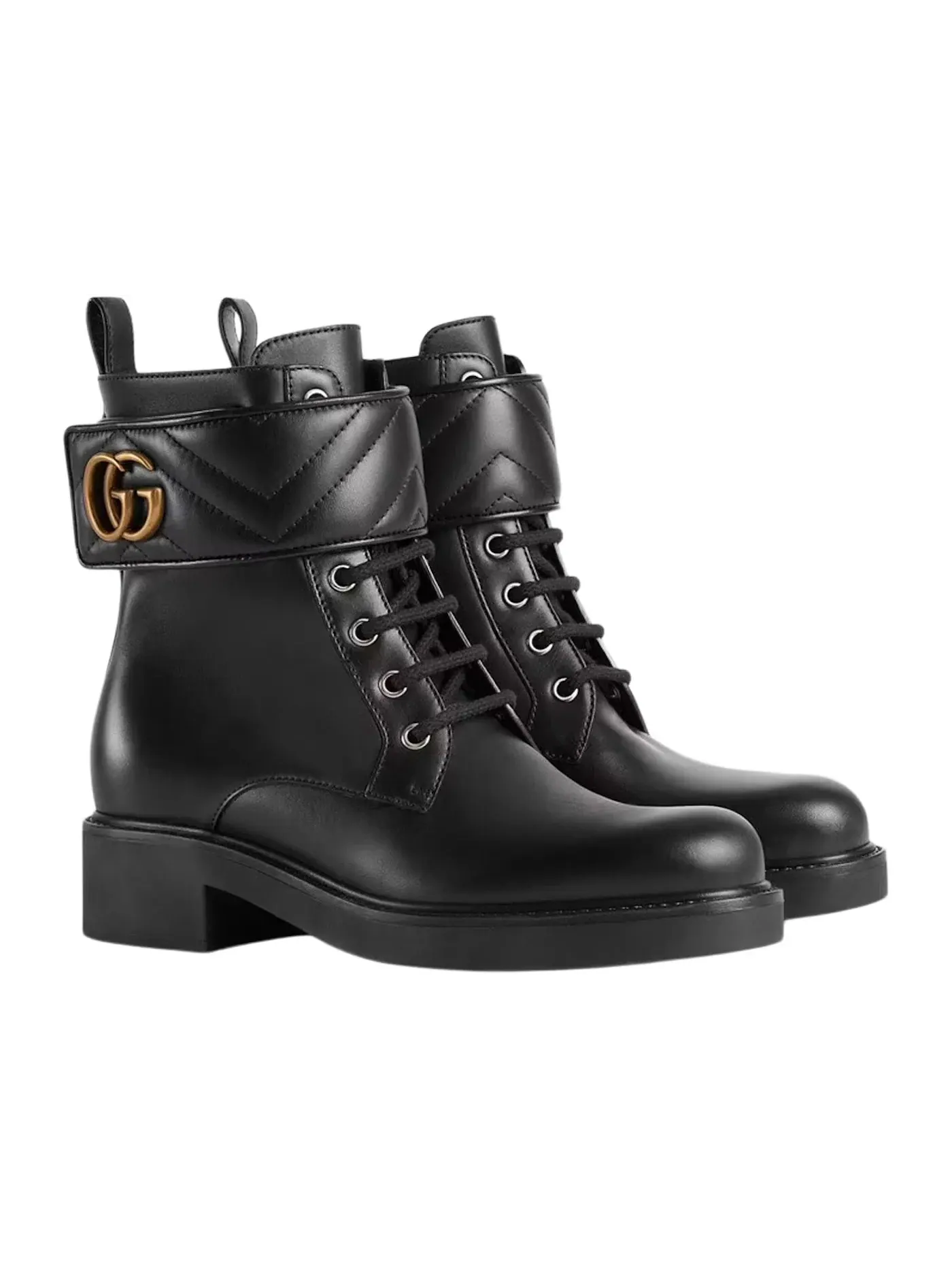Ботинки женские Gucci Double G 40mm Ankle Boot — изображение 2 из 3, золотистый