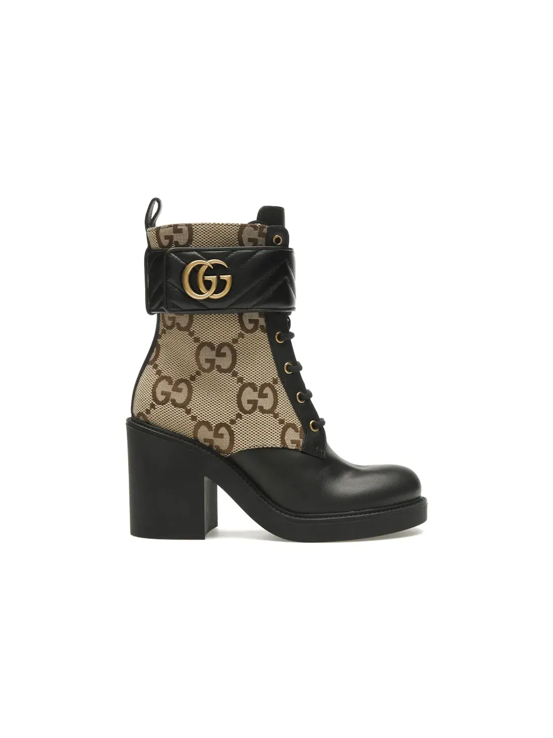 Ботинки женские Gucci Double G, с принтом, Camel Ebony — изображение 1 из 4