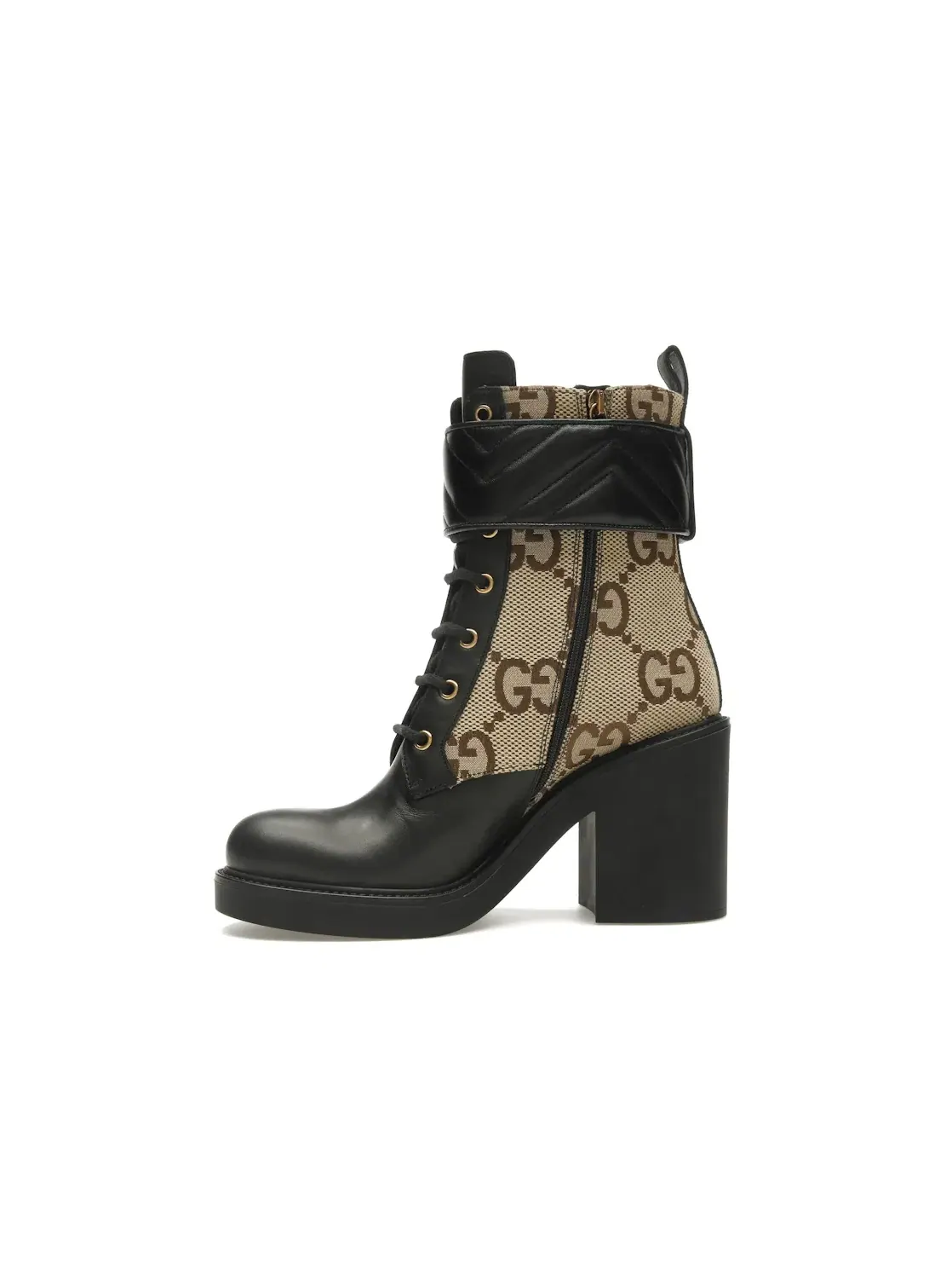 Ботинки женские Gucci Double G, с принтом, Camel Ebony — изображение 3 из 4