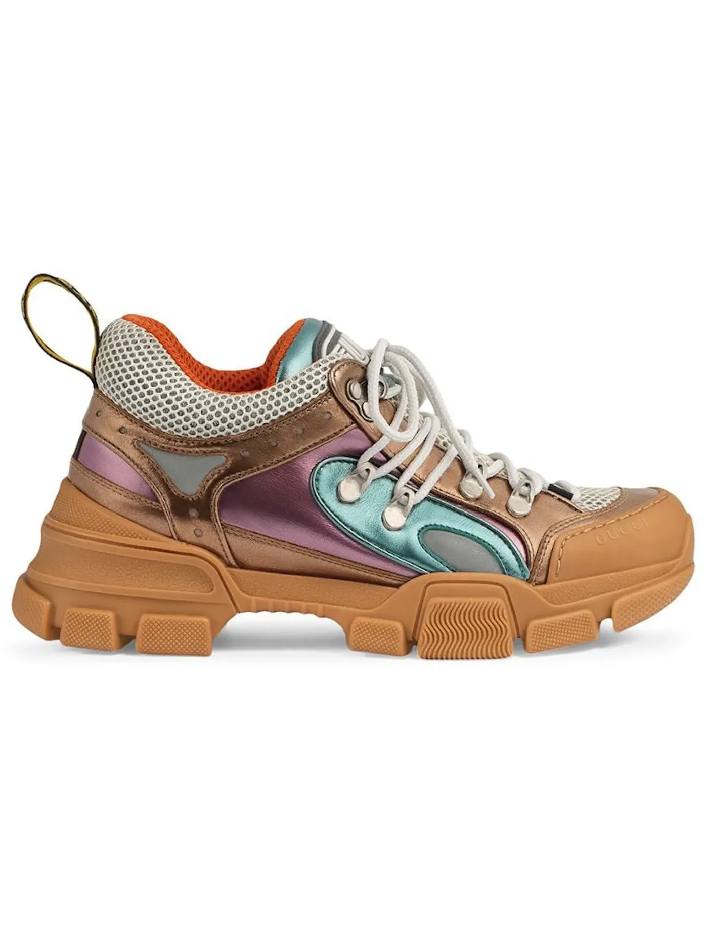 Кроссовки женские Gucci Flashtrek, с принтом — изображение 1 из 1, коричневый/розовый