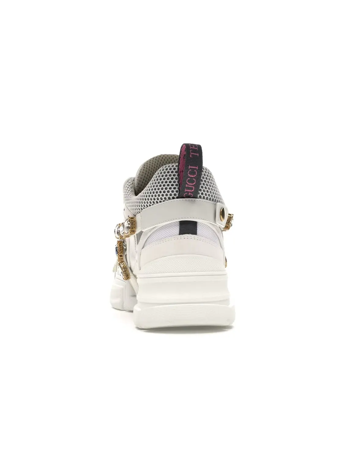 Кроссовки женские Gucci Flashtrek на платформе, с кристаллическими украшениями — изображение 4 из 4, белый