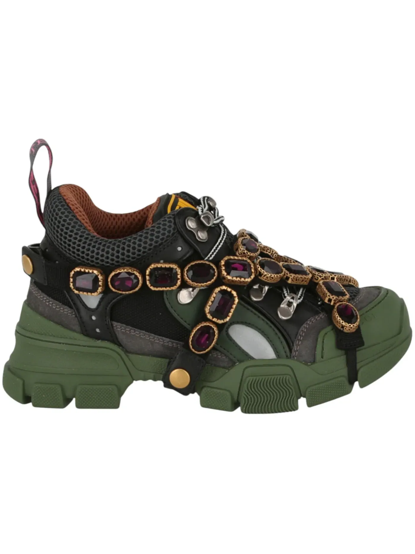 Кроссовки женские Gucci Flashtrek, с принтом Gucci — изображение 1 из 5, зеленый