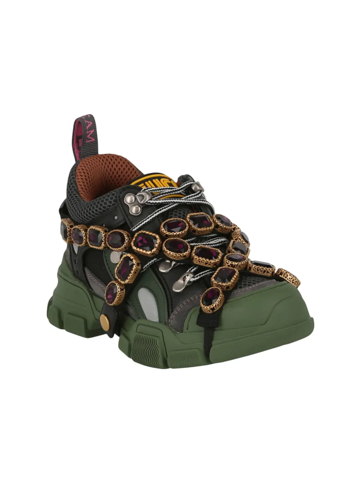 Кроссовки женские Gucci Flashtrek, с принтом Gucci — изображение 2 из 5, зеленый