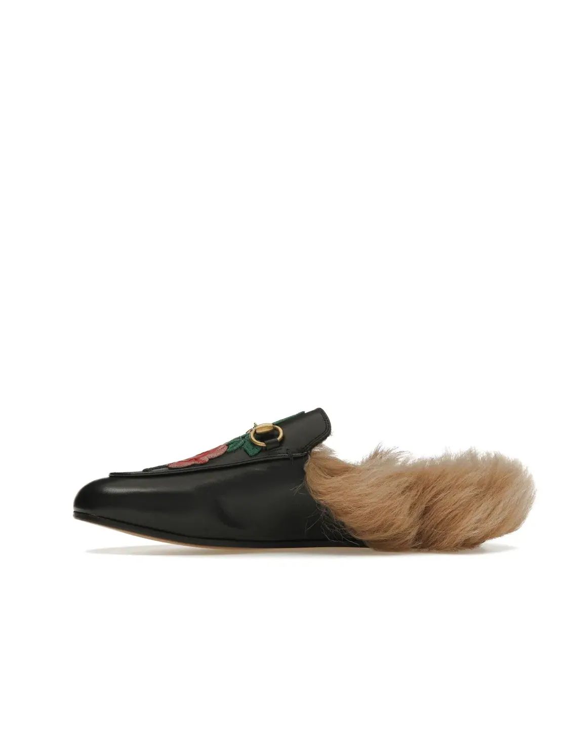 Мюли Gucci Princetown с цветочной вышивкой — изображение 3 из 4, черный