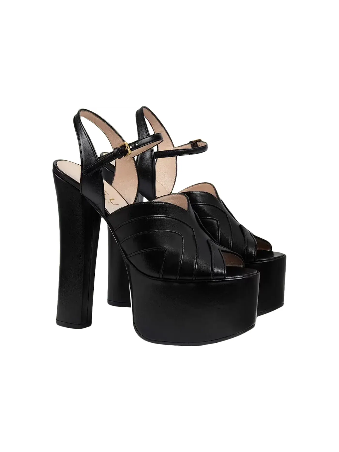 Босоножки Gucci Geometric на платформе — изображение 2 из 3, черный