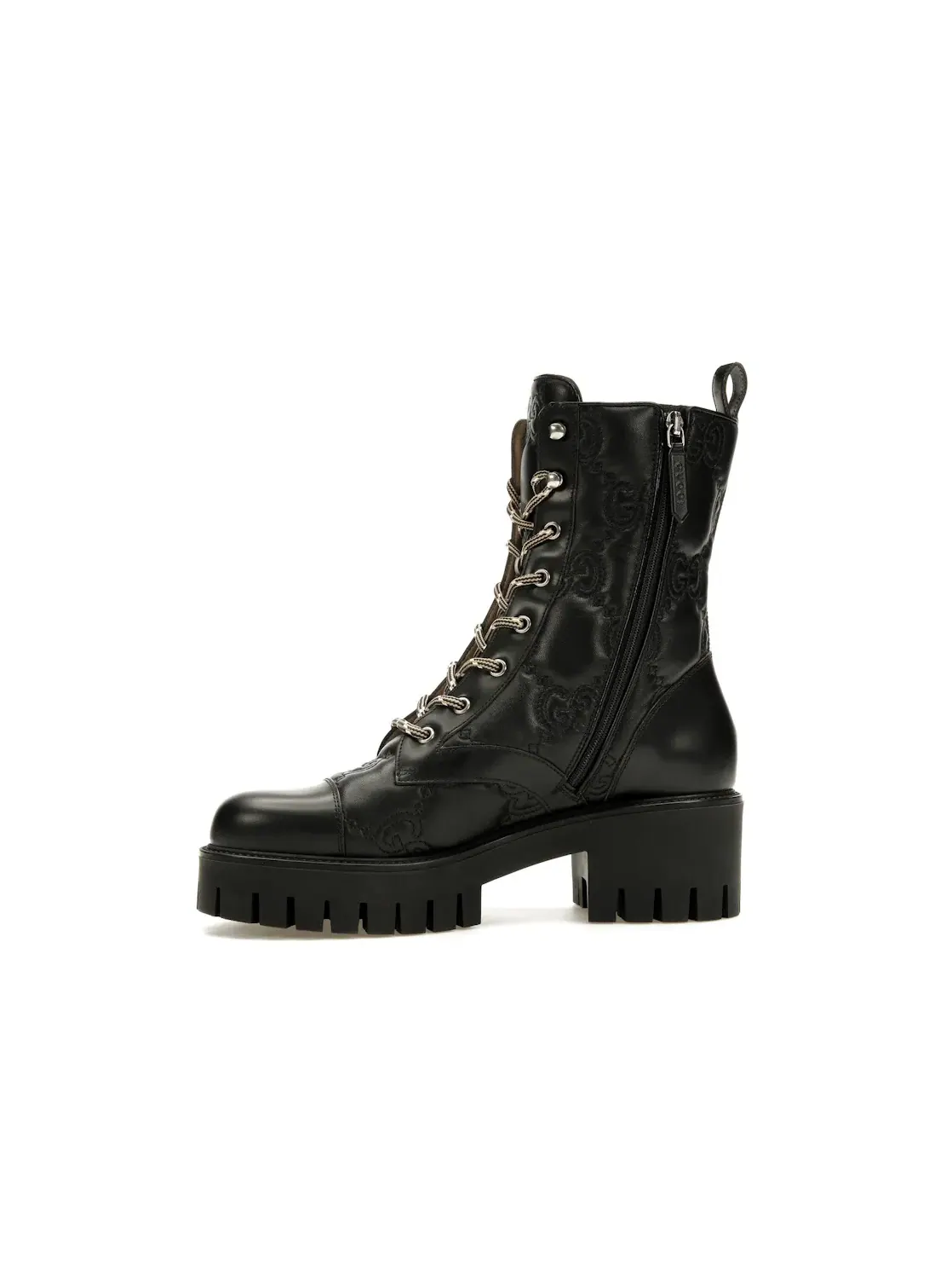 Ботинки женские Gucci GG 70mm Quilted Lace Up Boots — изображение 3 из 4, черный