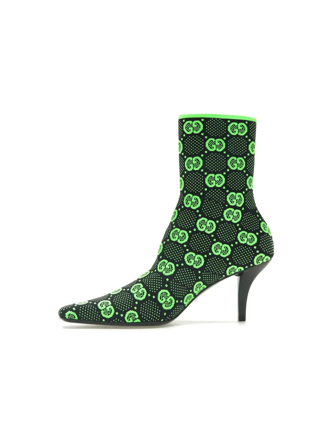 Женские ботильоны Gucci GG 75mm Knit Ankle Boots — изображение 3 из 4, черный/желтый