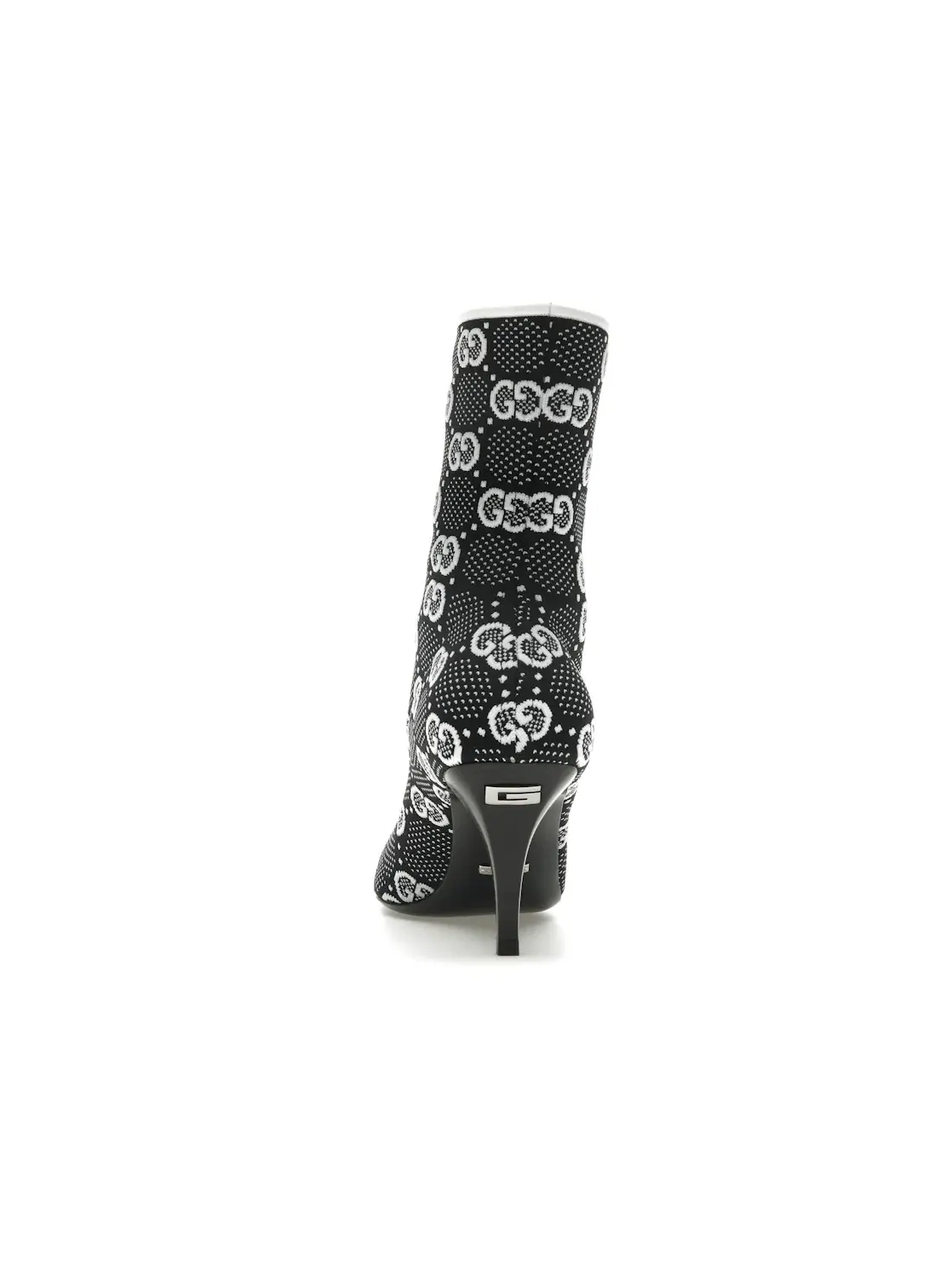 Ботильоны Gucci GG 75mm Knit Ankle Boots, с принтом GG — изображение 4 из 4, черный/белый