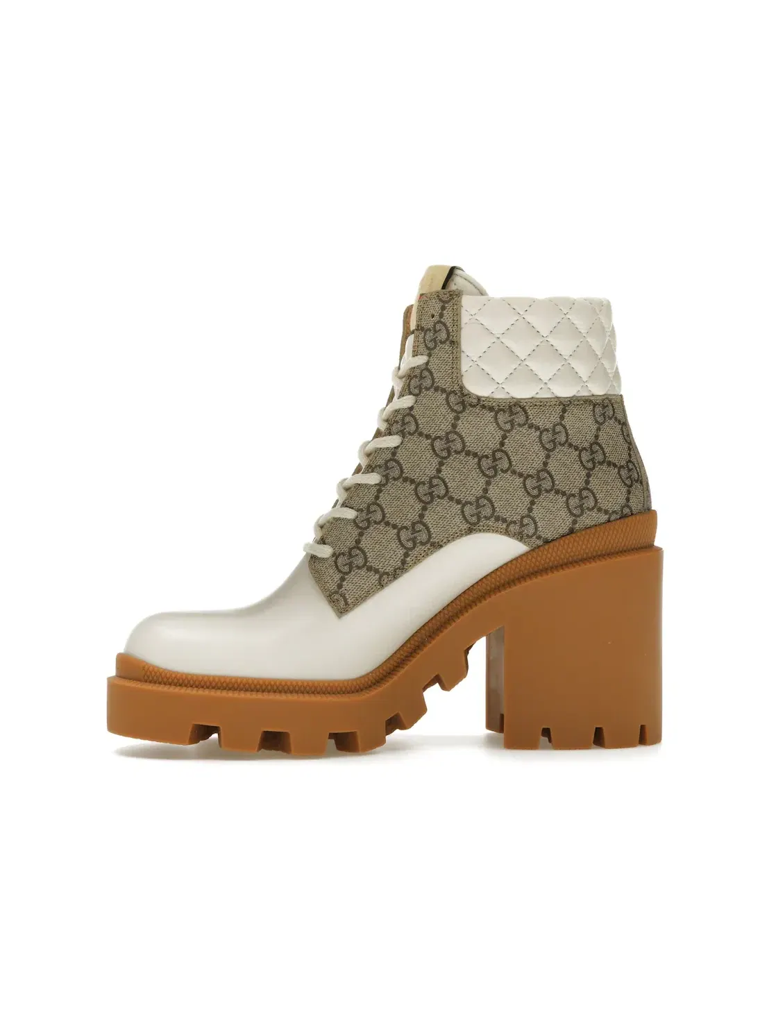 Ботильоны женские Gucci GG Ankle Boot, кожаные — изображение 3 из 4, белый