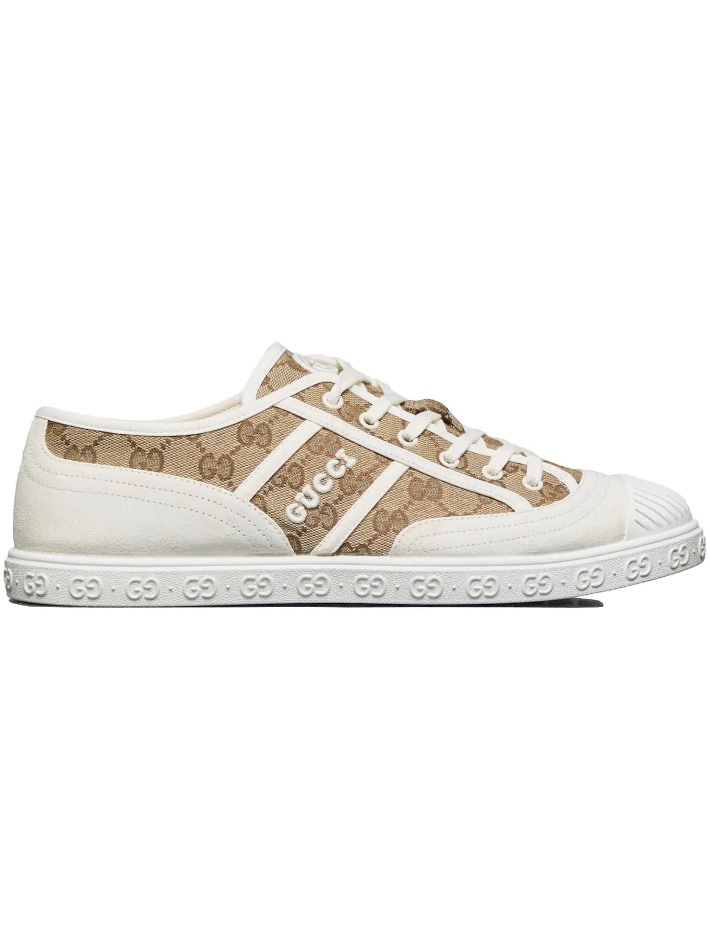 Кроссовки Gucci GG Canvas Trainer, с принтом GG — изображение 1 из 1, бежевый
