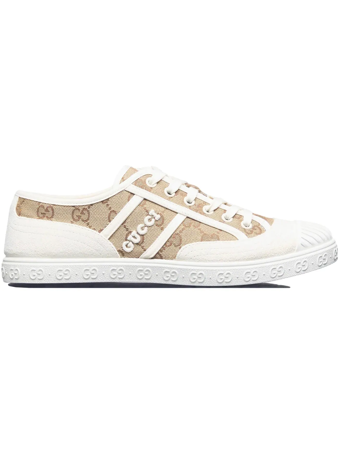 Кроссовки женские Gucci GG Canvas Trainer — изображение 1 из 1, бежевый