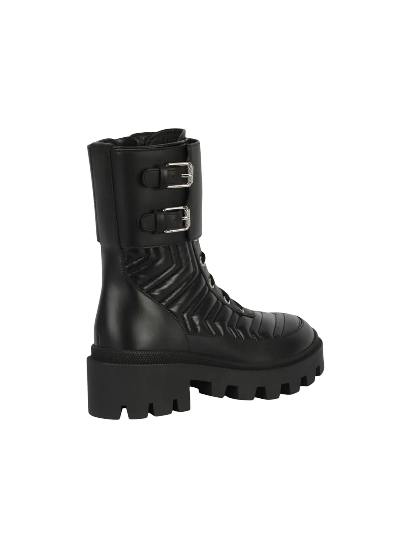 Ботинки-челси женские Gucci GG Combat Boots, кожаные — изображение 3 из 3, черный
