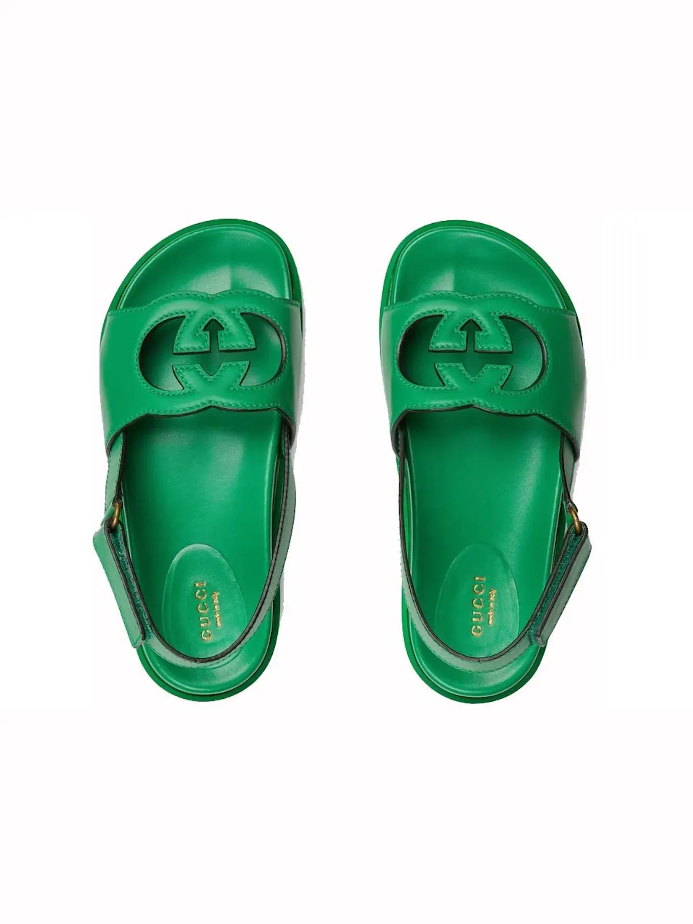 Босоножки женские Gucci GG Platform Sandal, на платформе — изображение 2 из 2, зеленый