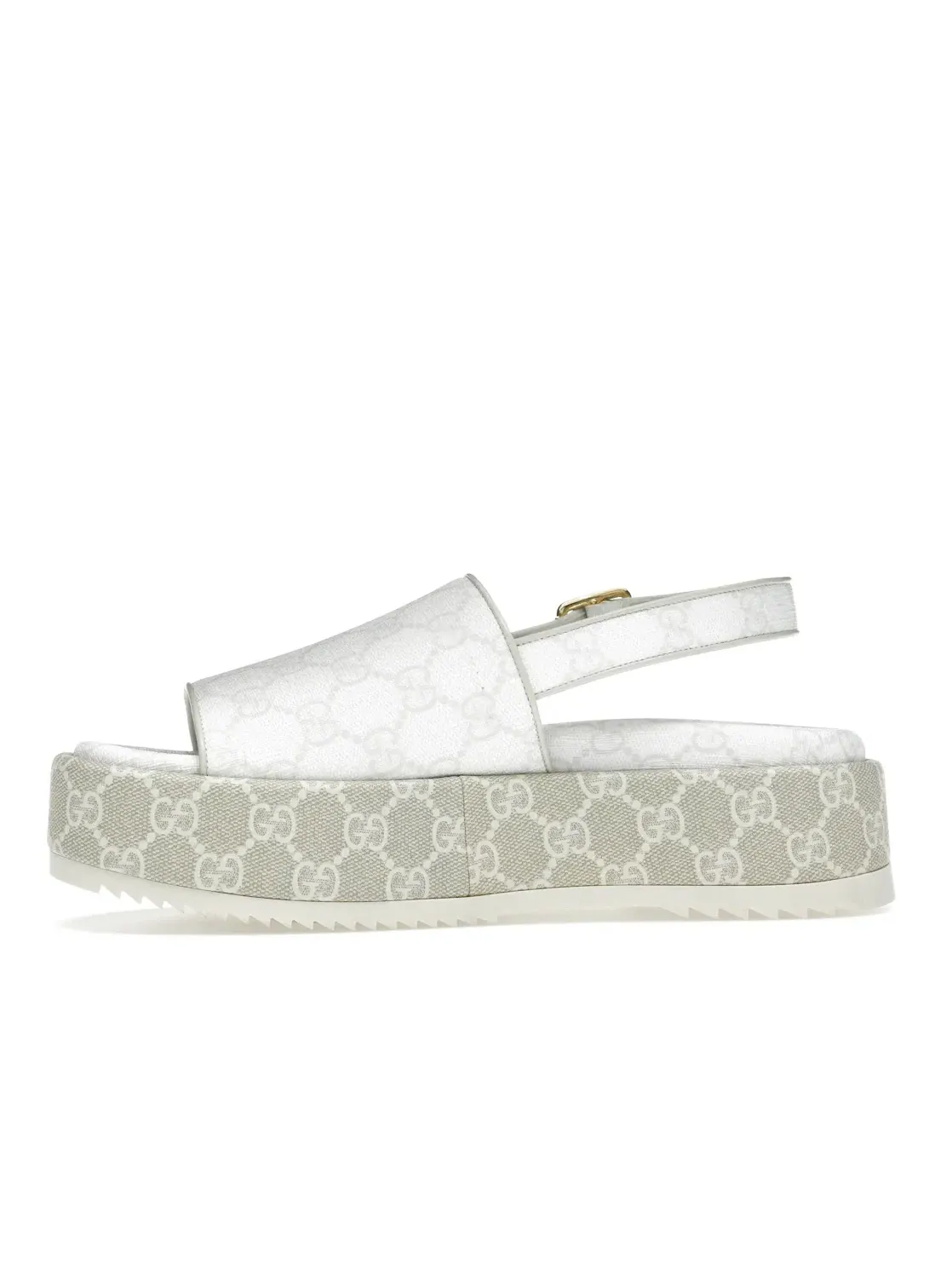 Сандалии женские Gucci GG Platform Sandal, с принтом GG — изображение 3 из 4, белый