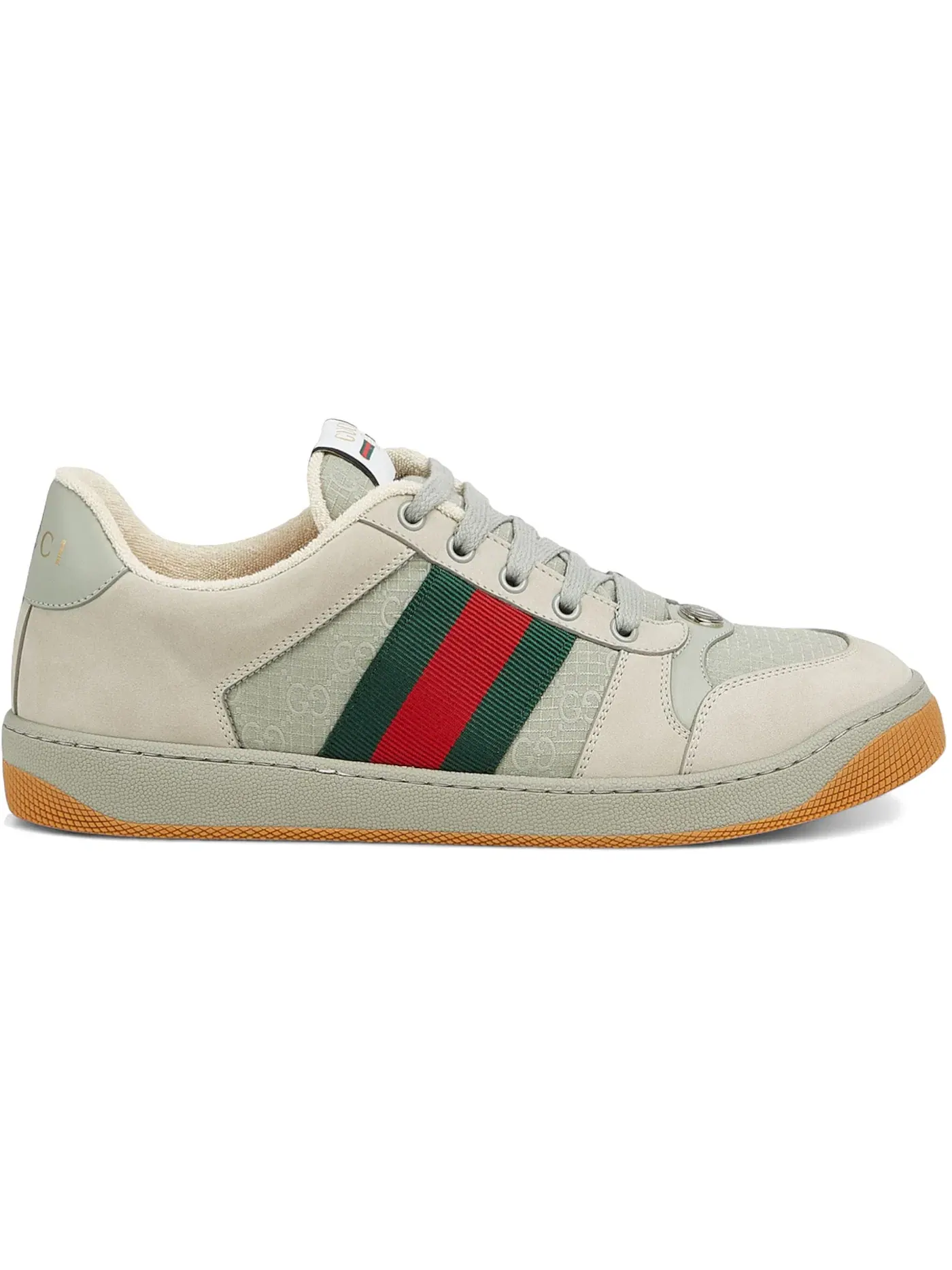 Кроссовки мужские Gucci GG Screener, с принтом GG — изображение 1 из 1, серый/зеленый/красный