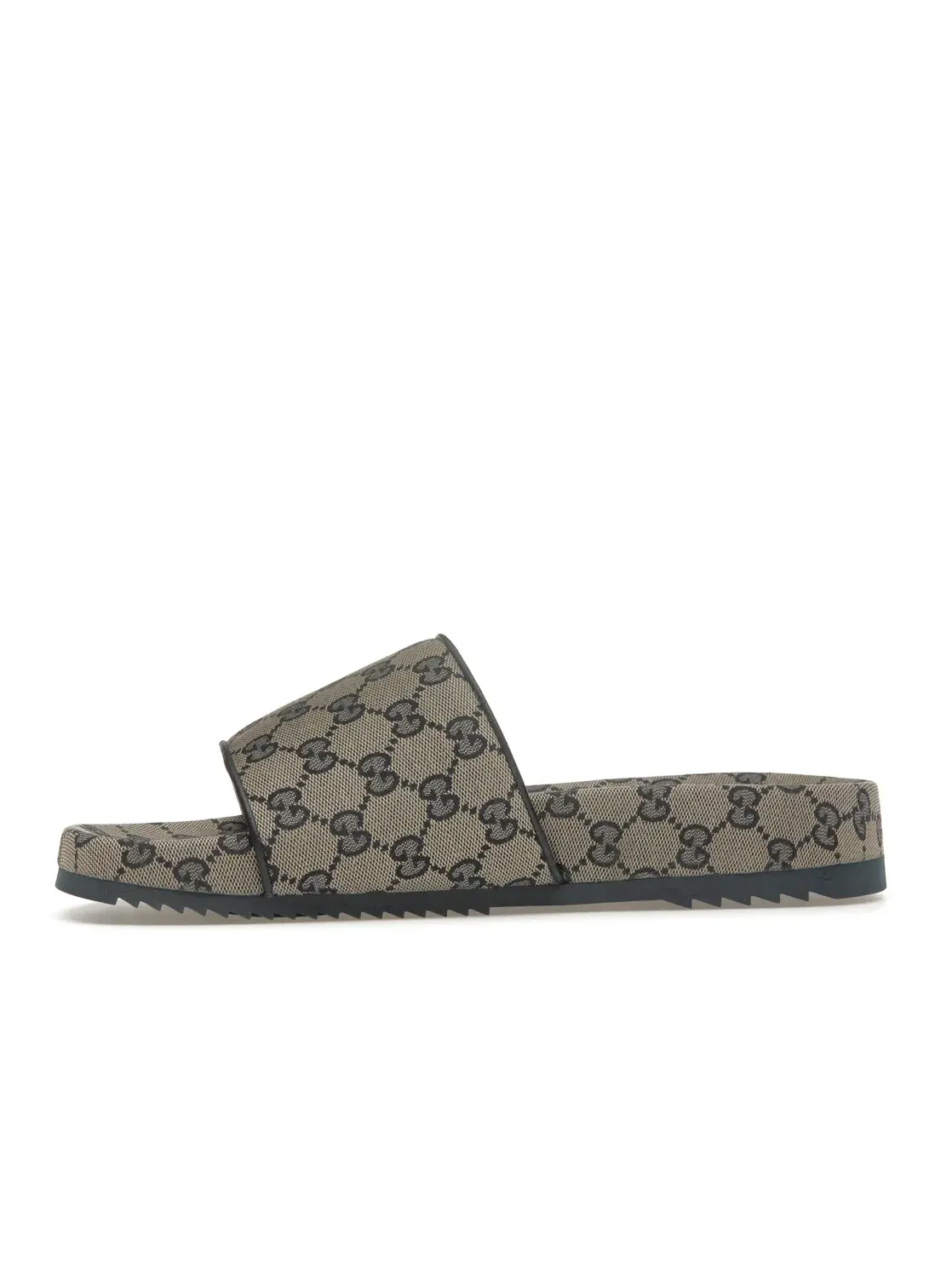 Сандалии-слайды мужские Gucci GG Slide Sandal, с монограммой — изображение 3 из 4, бежевый/синий