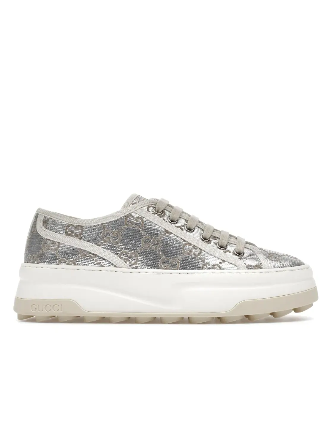 Кроссовки женские Gucci GG Sneaker — изображение 1 из 4, серебристый
