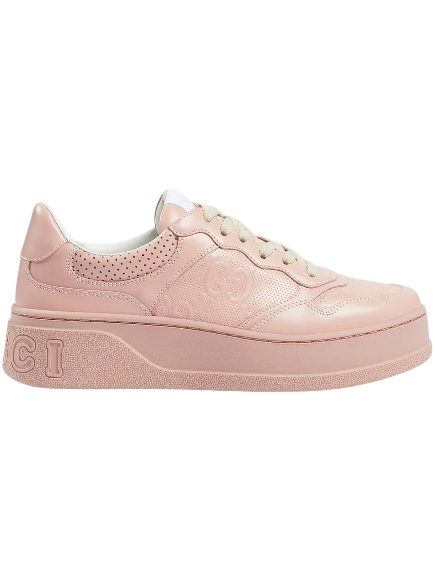 Кроссовки женские Gucci GG Sneaker, с тиснением GG — изображение 1 из 1, бледный розовый
