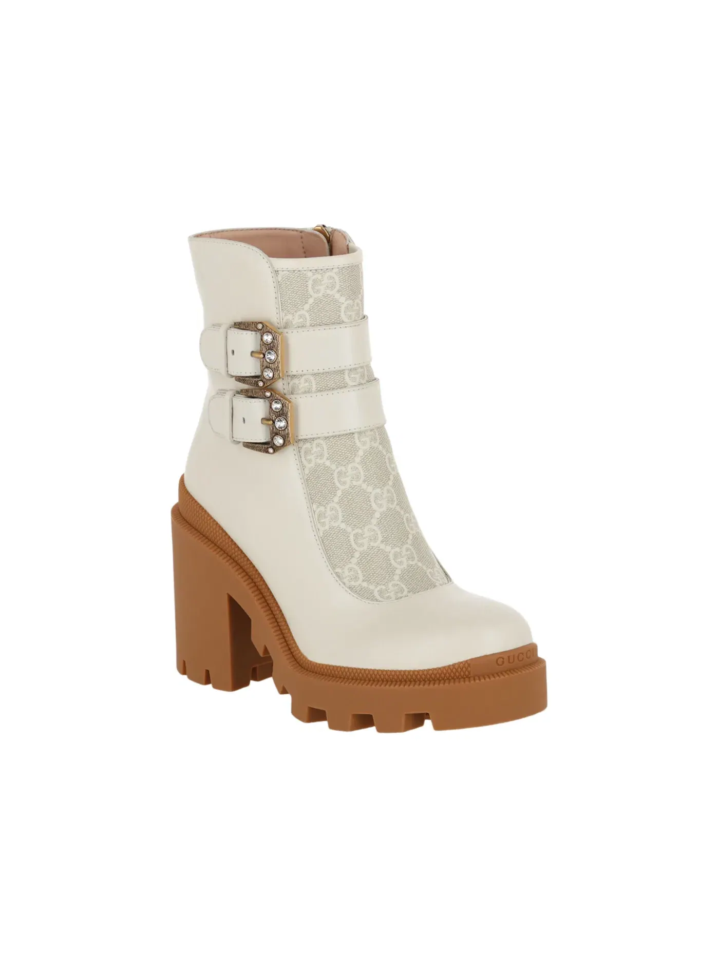 Ботинки женские Gucci GG Supreme Ankle Accent Ankle Boots — изображение 2 из 3, белый