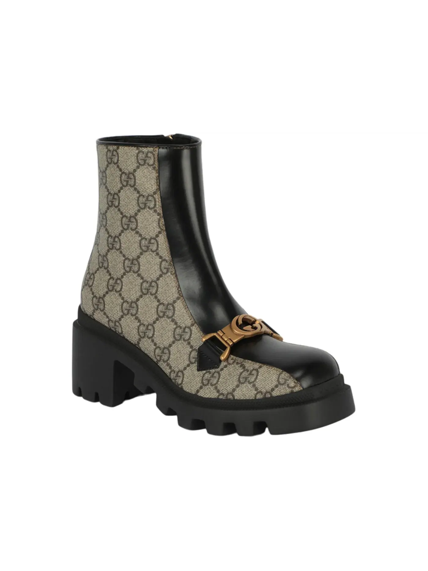 Ботильоны Gucci GG Supreme, с принтом — изображение 2 из 3, темный бежевый