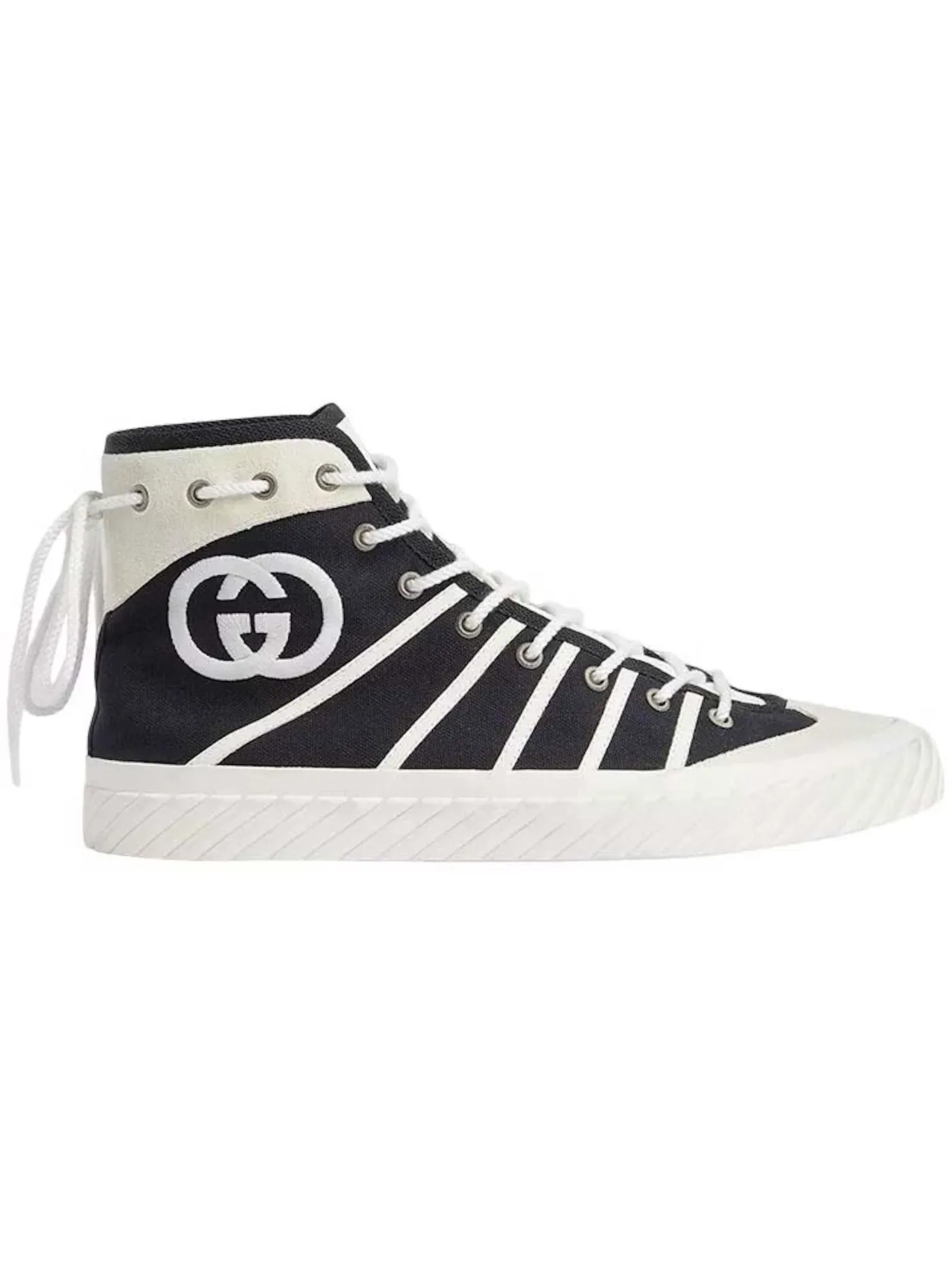 Кроссовки Gucci GG Tortuga High Sneakers, высокие, с принтом GG — изображение 1 из 1, черный/белый