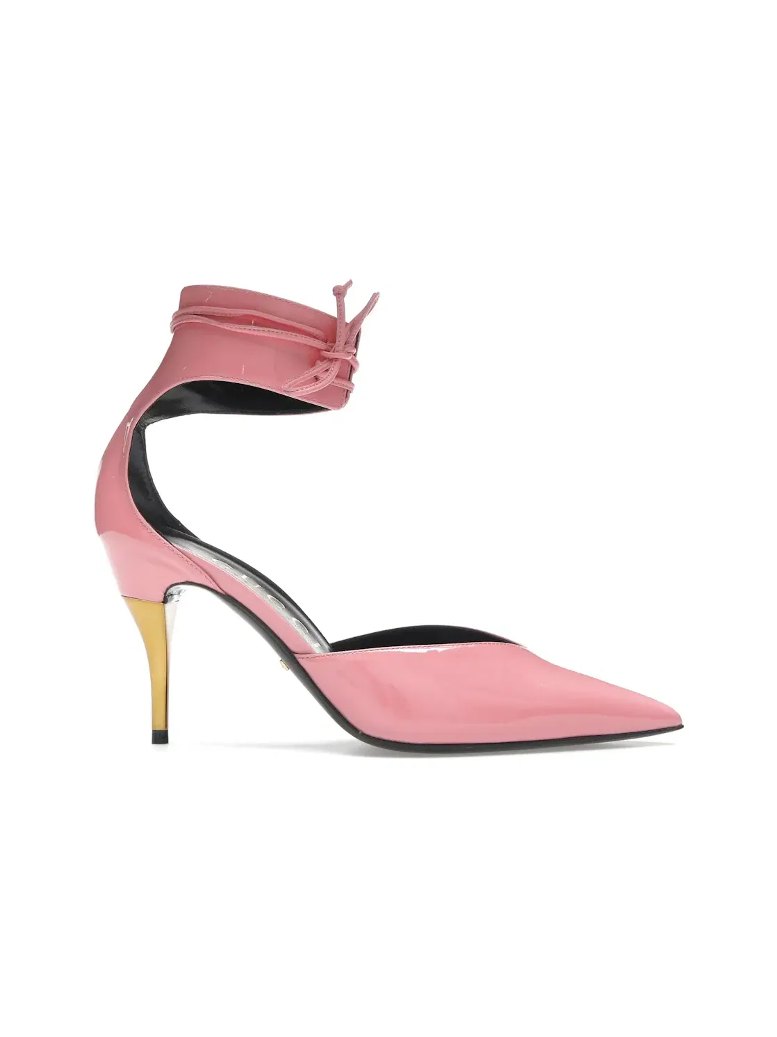 Туфли женские Gucci High Heel Pump Patent Leather with Ankle Cuff, лаковая кожа, ремешок на щиколотке — изображение 1 из 4