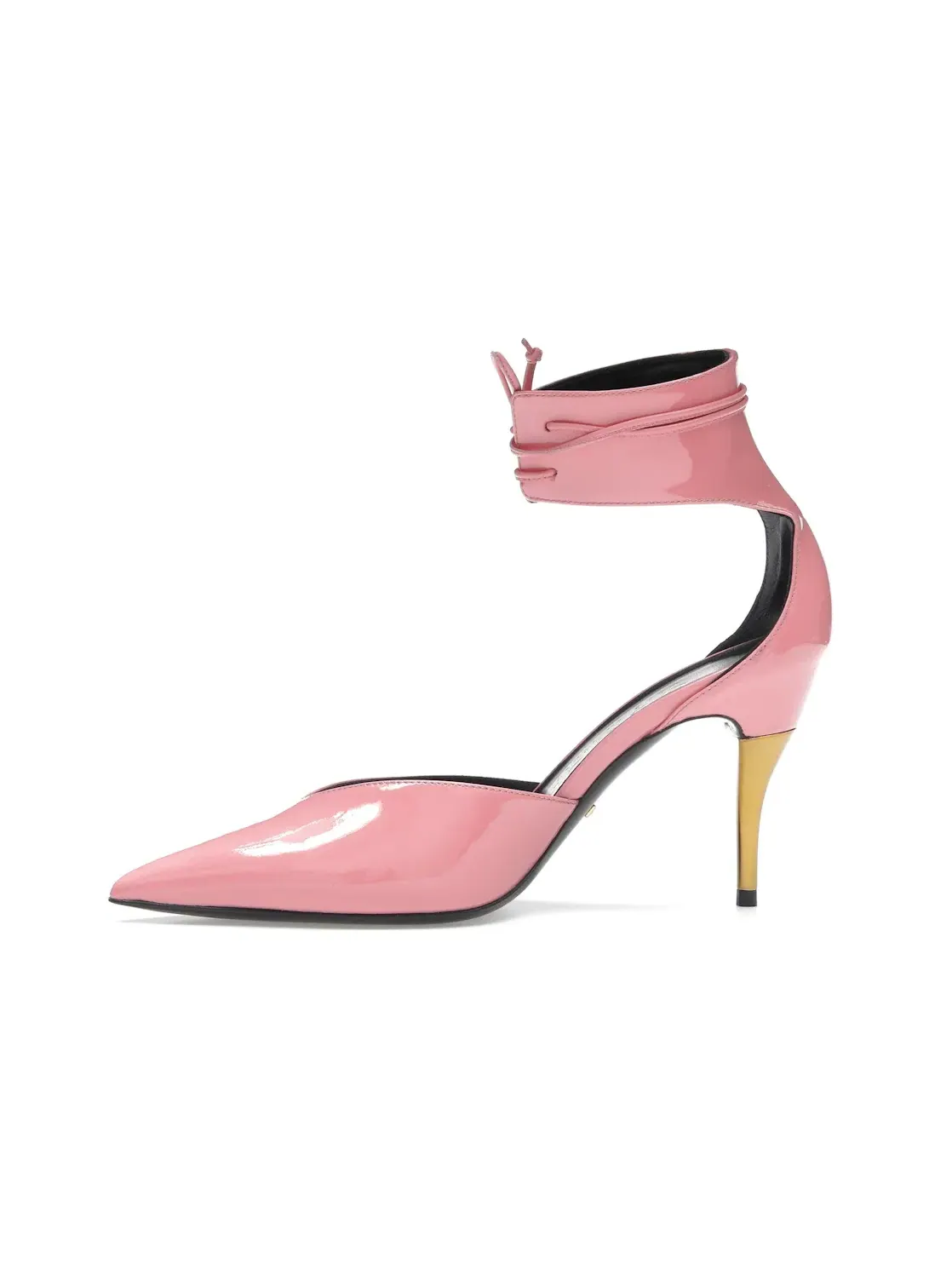 Туфли женские Gucci High Heel Pump Patent Leather with Ankle Cuff, лаковая кожа, ремешок на щиколотке — изображение 3 из 4