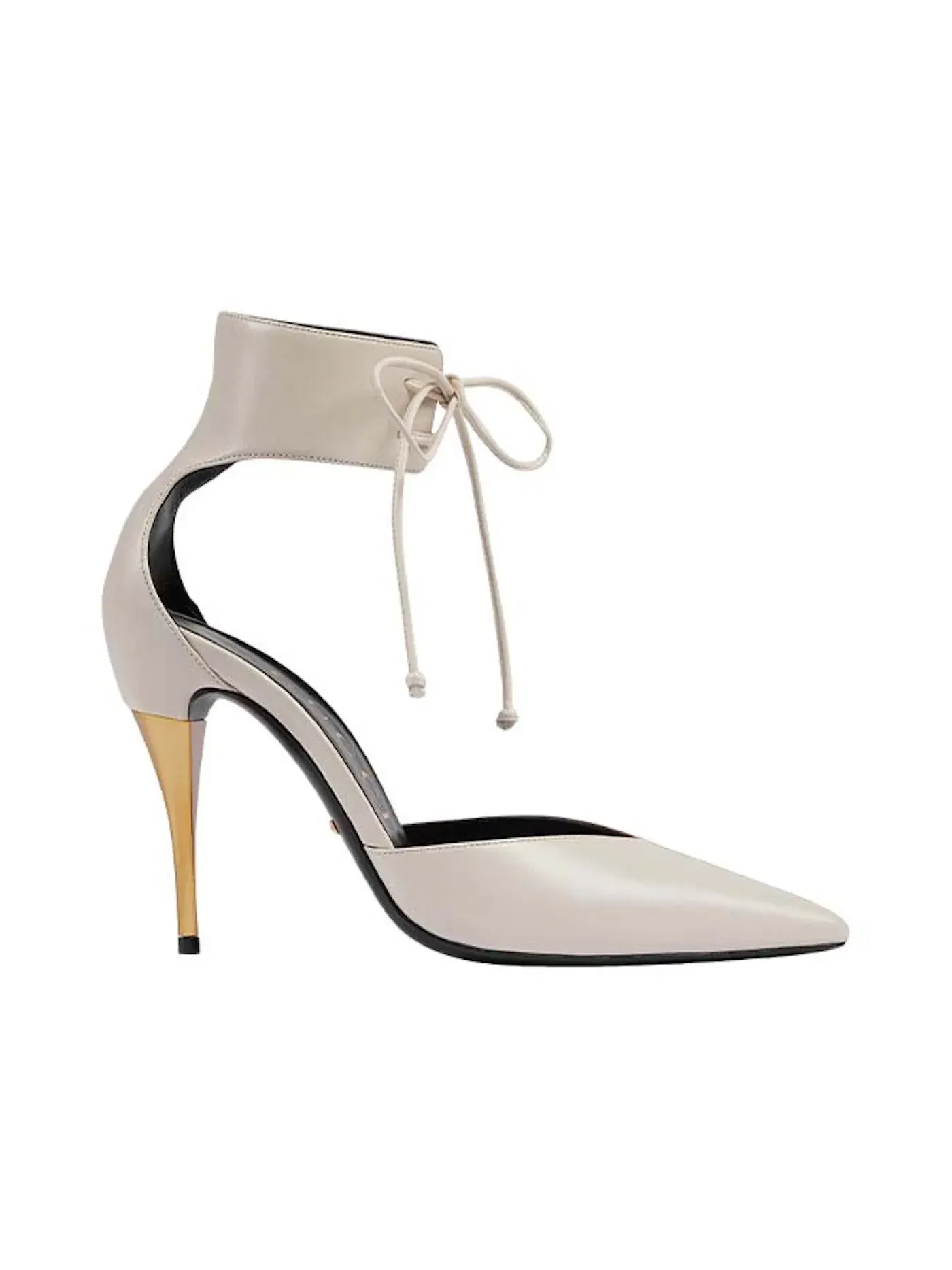 Туфли на каблуке Gucci High Heel Pump with Ankle Cuff — изображение 1 из 3, серый/коричневый