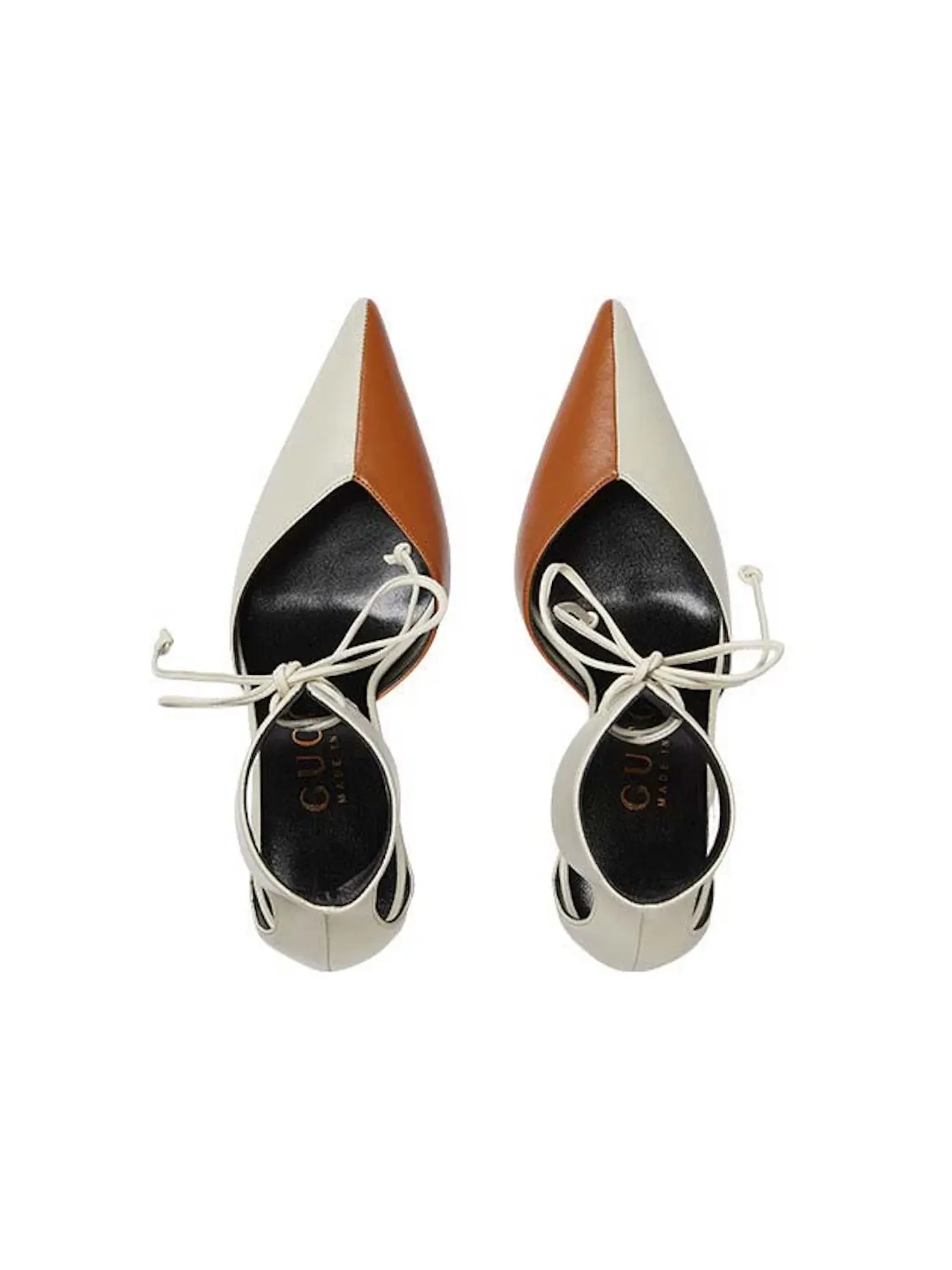 Туфли на каблуке Gucci High Heel Pump with Ankle Cuff — изображение 2 из 3, серый/коричневый