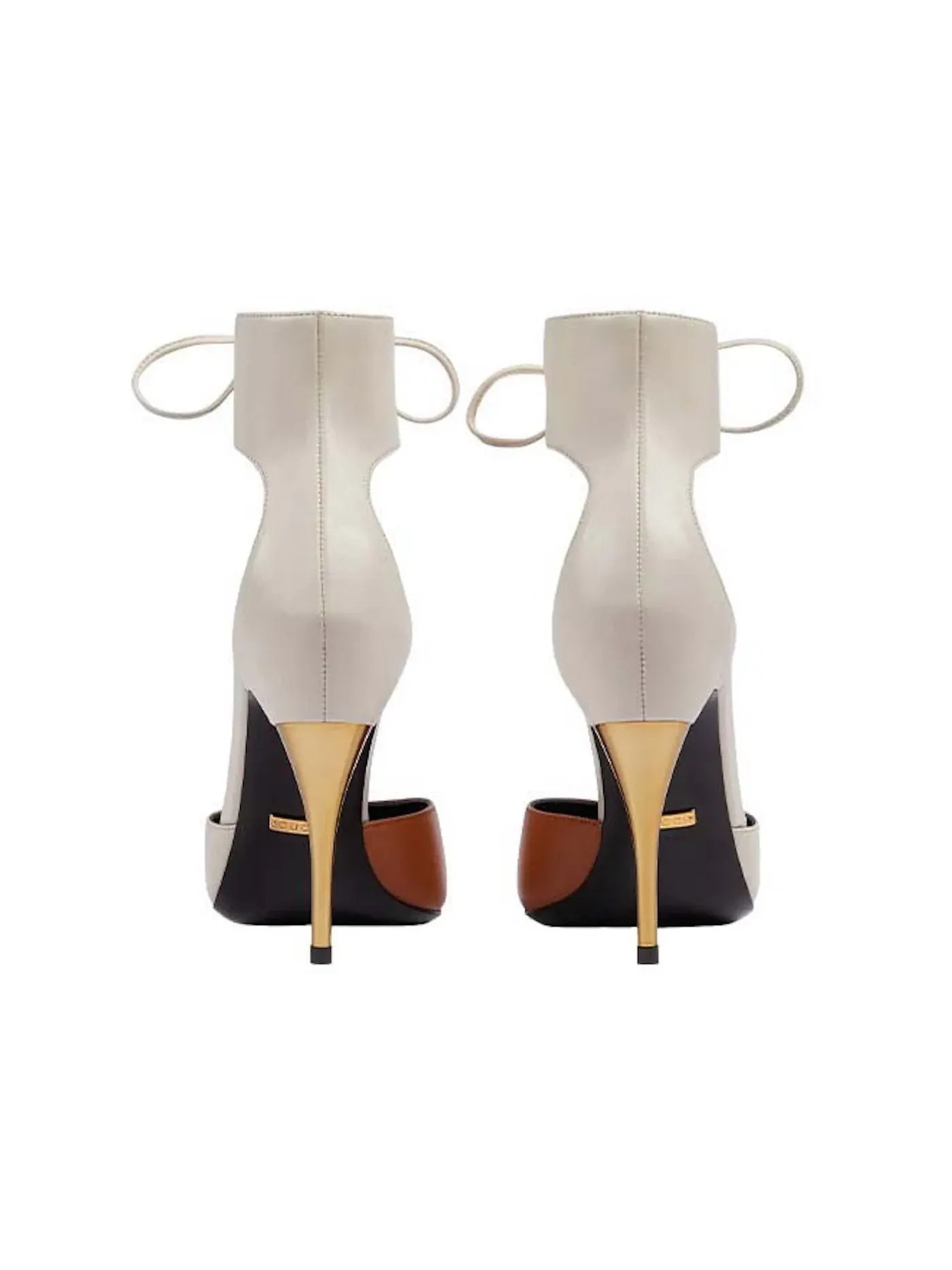Туфли на каблуке Gucci High Heel Pump with Ankle Cuff — изображение 3 из 3, серый/коричневый