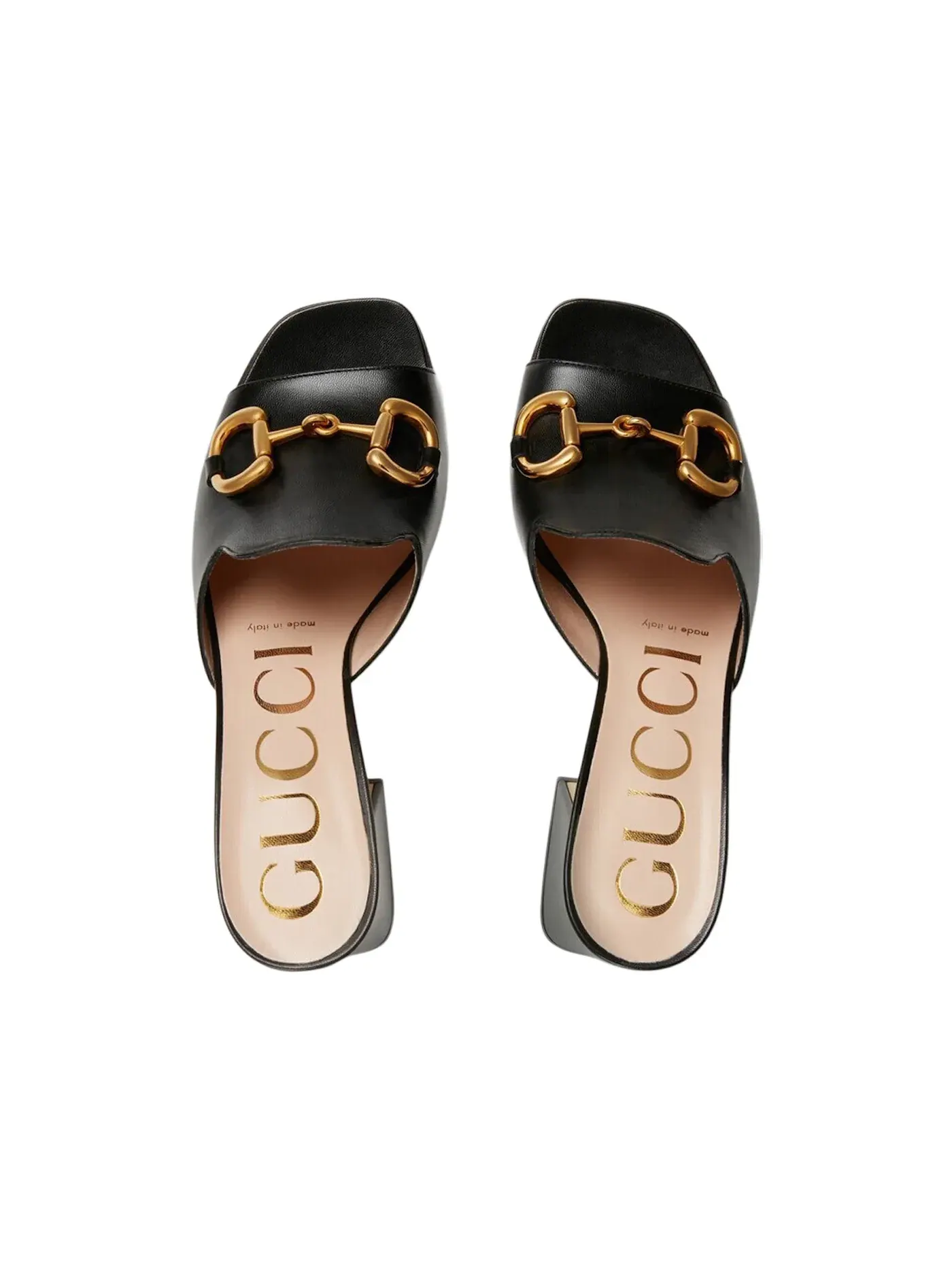 Босоножки женские Gucci Horsbit 75mm Heeled Sandal, на каблуке — изображение 3 из 3, золотистый