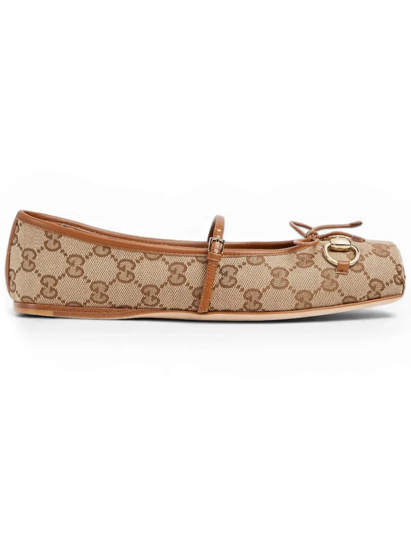 Балетки женские Gucci Horsebit Ballet Flat, с принтом GG