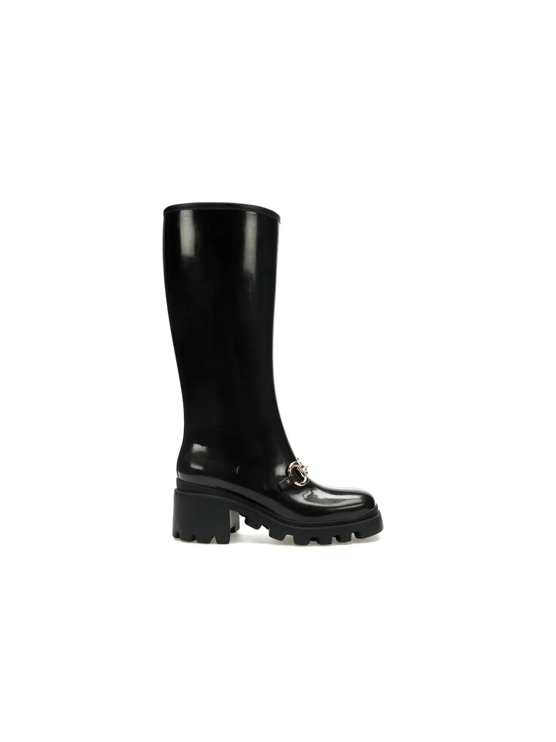 Сапоги женские Gucci Horsebit Knee-High Boot, с принтом Horsebit — изображение 1 из 4, черный