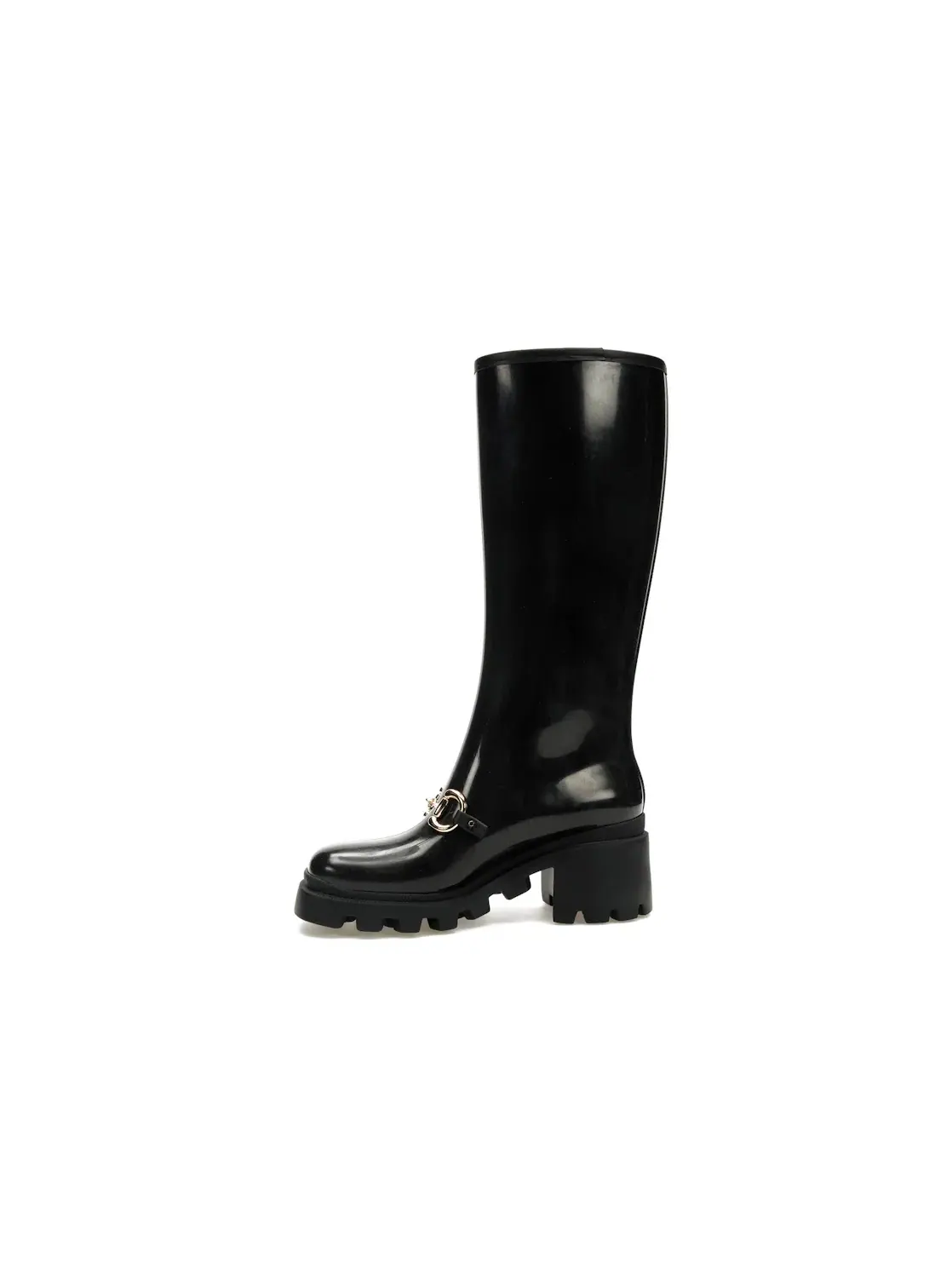 Сапоги женские Gucci Horsebit Knee-High Boot, с принтом Horsebit — изображение 3 из 4, черный