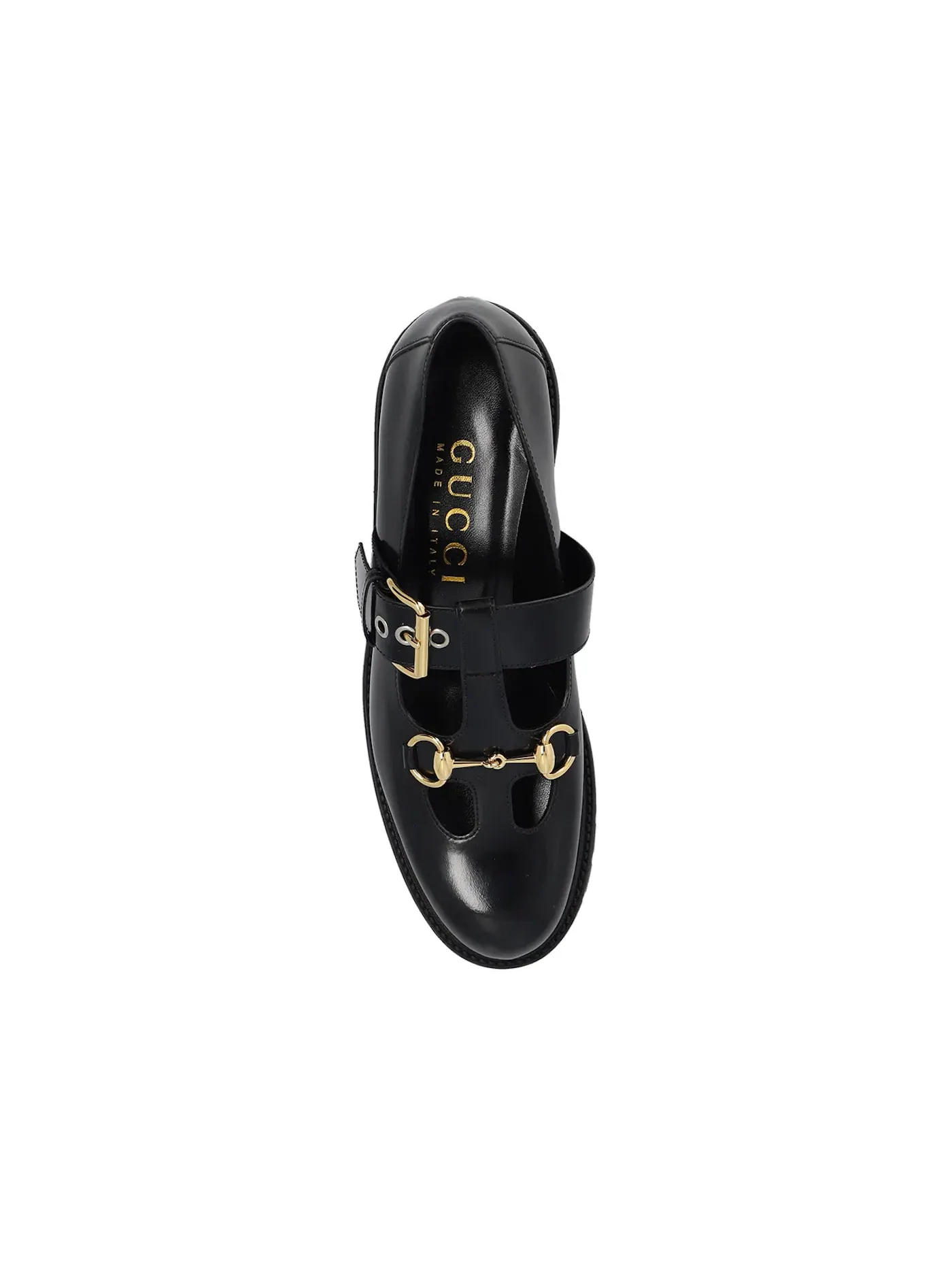 Лоферы женские Gucci Horsebit Leather Loafers — изображение 2 из 2, черный