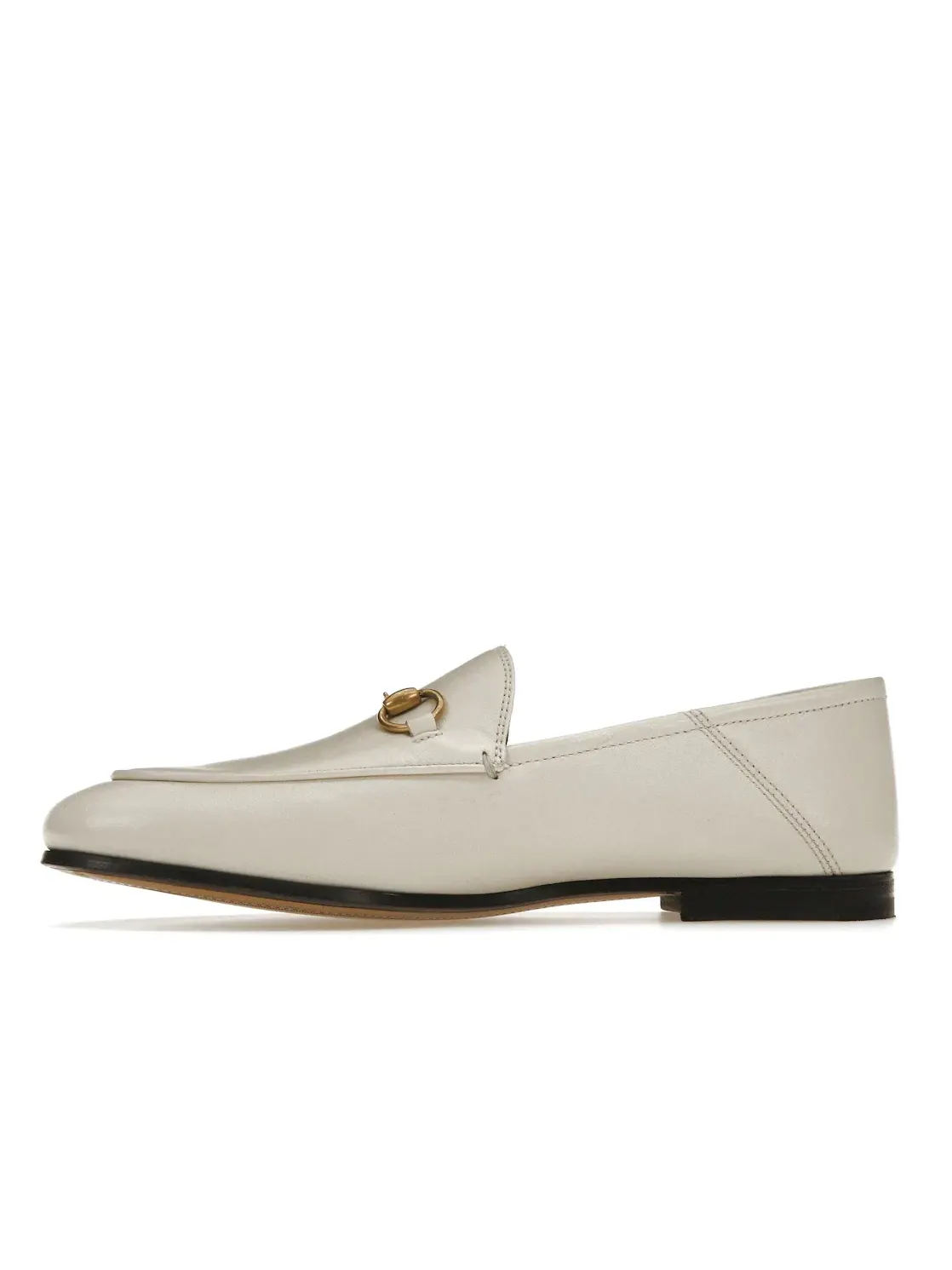 Лоферы женские Gucci Horsebit Slip On Loafer, без каблука — изображение 3 из 4, белый