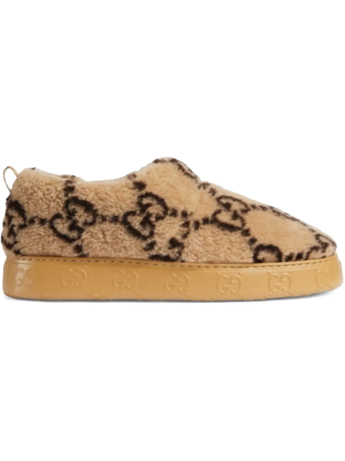 Тапочки мужские Gucci Interlocking G Embroidery Slipper — изображение 1 из 1, бежевый