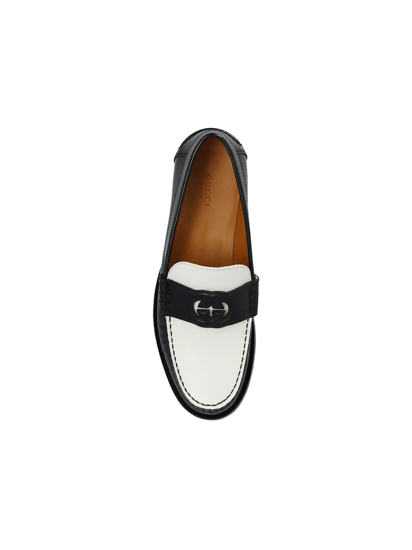 Лоферы женские Gucci Interlocking G — изображение 2 из 2, черный/белый