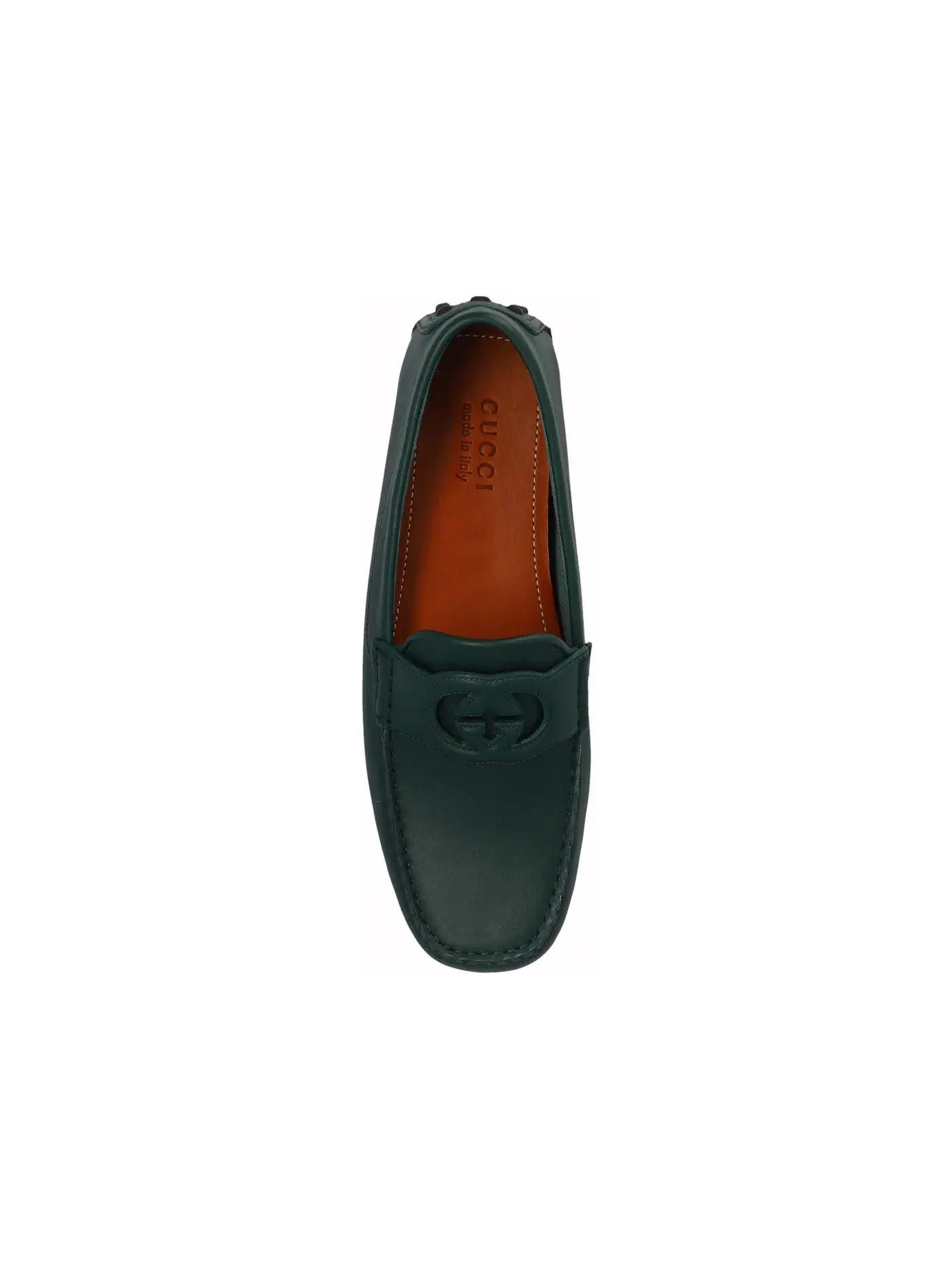 Мокасины мужские Gucci Interlocking G, кожаные — изображение 2 из 2, зеленый