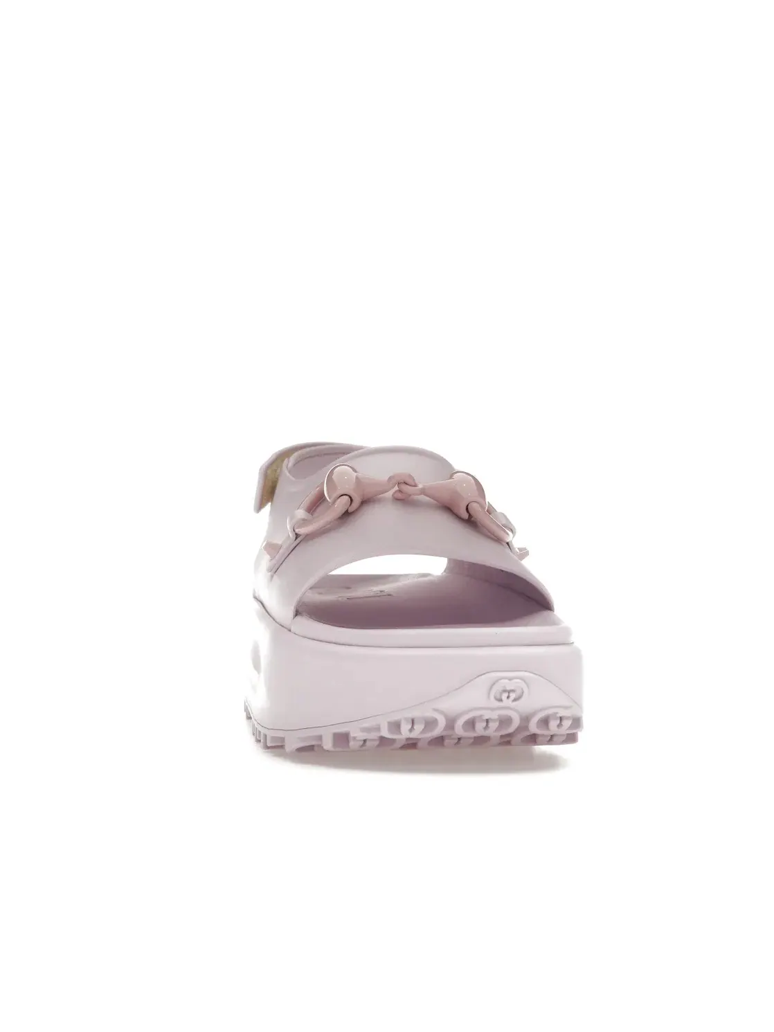 Сандалии-Сабо женские Gucci Interlocking G Platform, кожаные — изображение 2 из 4, розовый