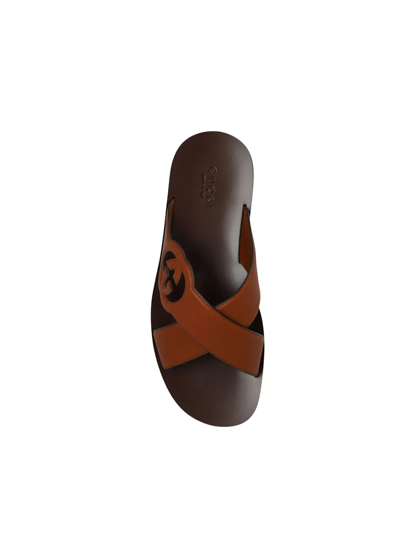 Шлепанцы мужские Gucci Interlocking G Slide Sandal — изображение 2 из 2, коричневый