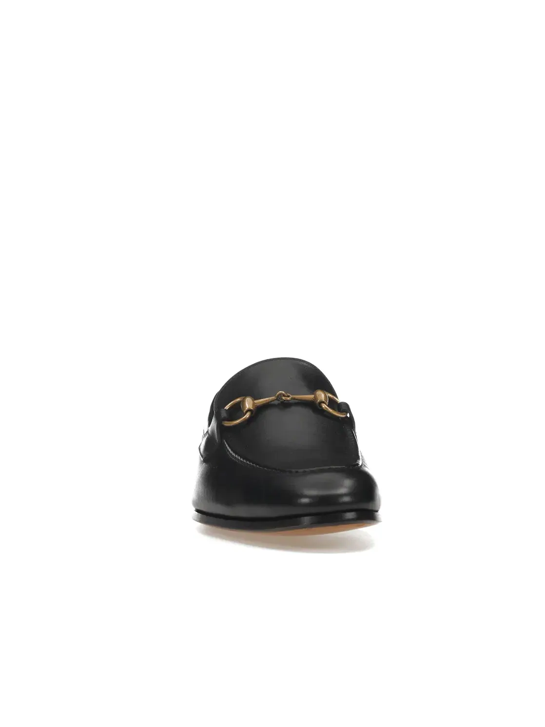 Лоферы мужские Gucci Jordaan, кожаные, с золотой пряжкой — изображение 2 из 4, черный/золотистый