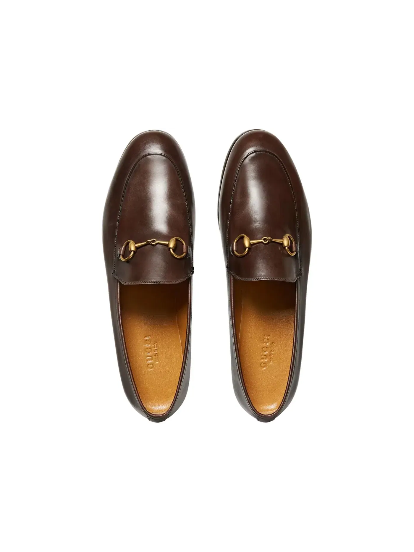 Лоферы женские Gucci Jordaan Loafer, кожаные — изображение 3 из 3, коричневый с золотом