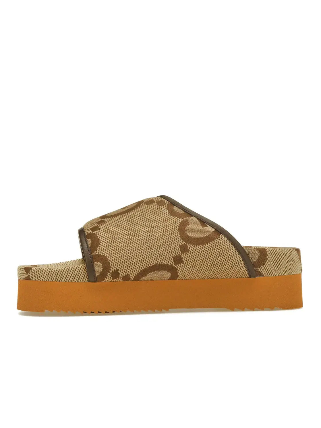 Шлепанцы Gucci Jumbo GG Platform Slide, с монограммой GG, Camel/Ebony — изображение 3 из 4