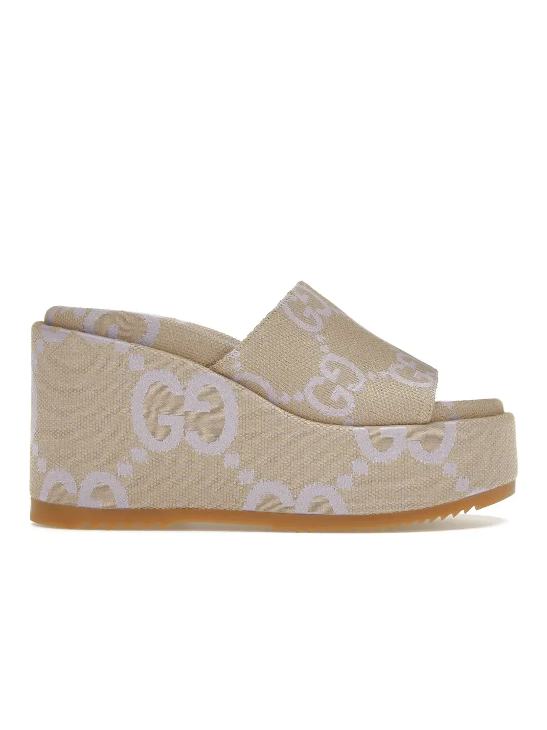 Сандалии-слайды Gucci Jumbo GG Platform Slide Sandal, на платформе, с принтом