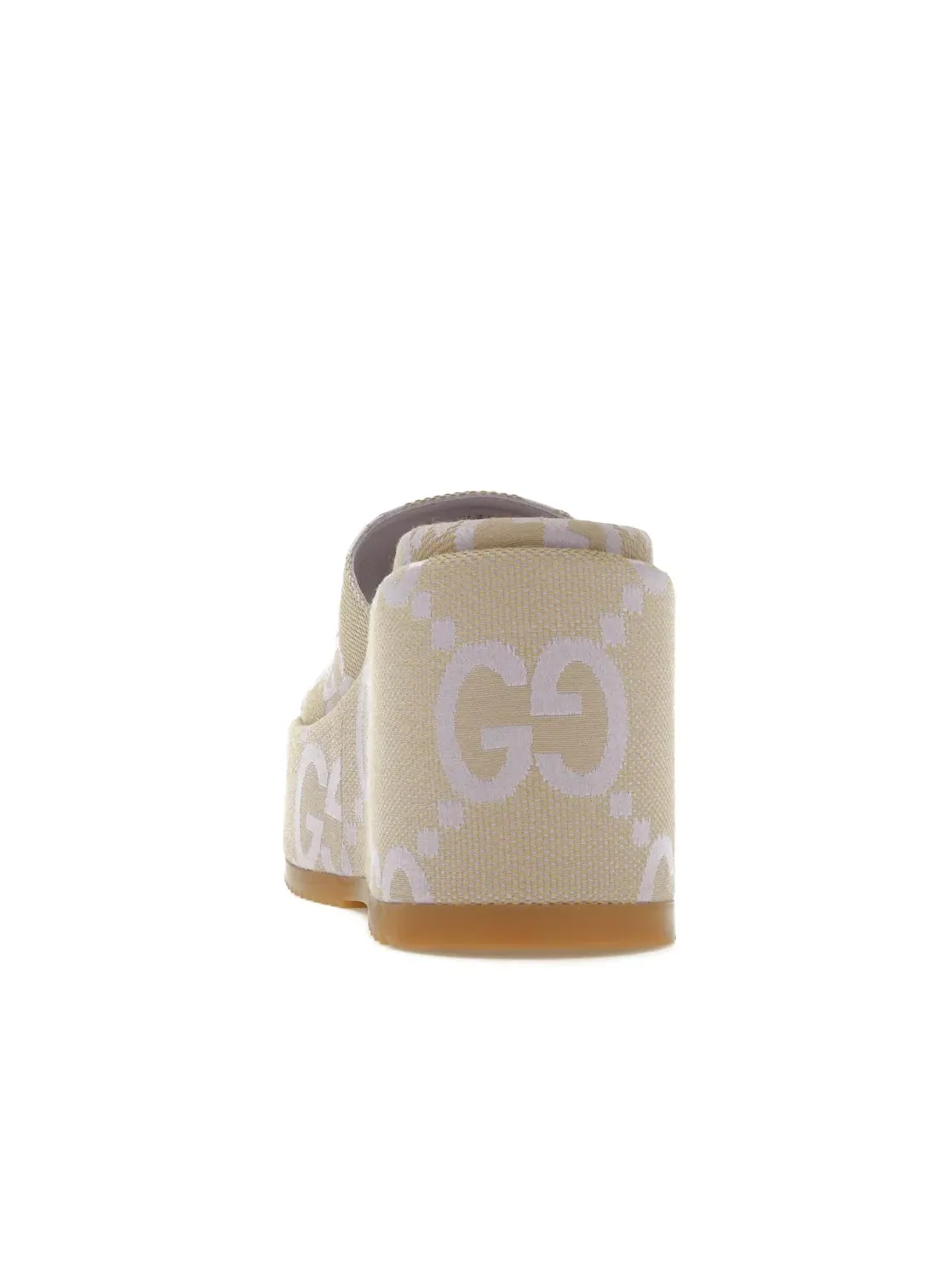Сандалии-слайды Gucci Jumbo GG Platform Slide Sandal, на платформе, с принтом — изображение 4 из 4, бежевый/светлый синий