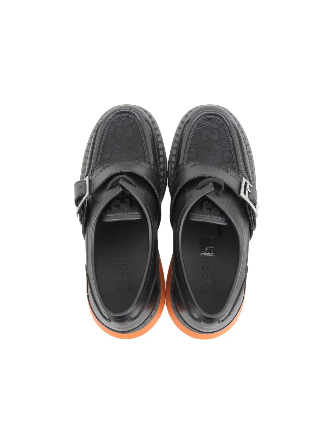 Кроссовки Gucci Lace Up Shoe Buckle, с пряжкой — изображение 2 из 2, оранжевый