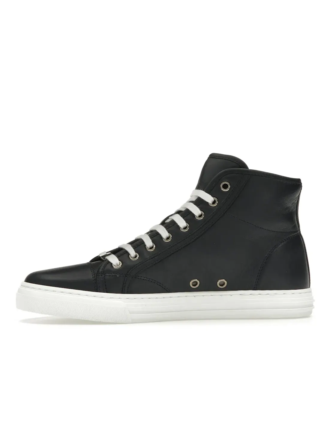 Кроссовки мужские высокие Gucci Leather High Top Sneaker, кожаные — изображение 3 из 4, темный/синий/белый